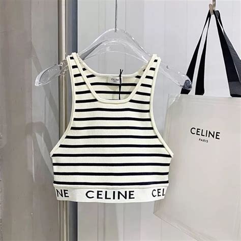 celine tank top white|Celine cropped top.